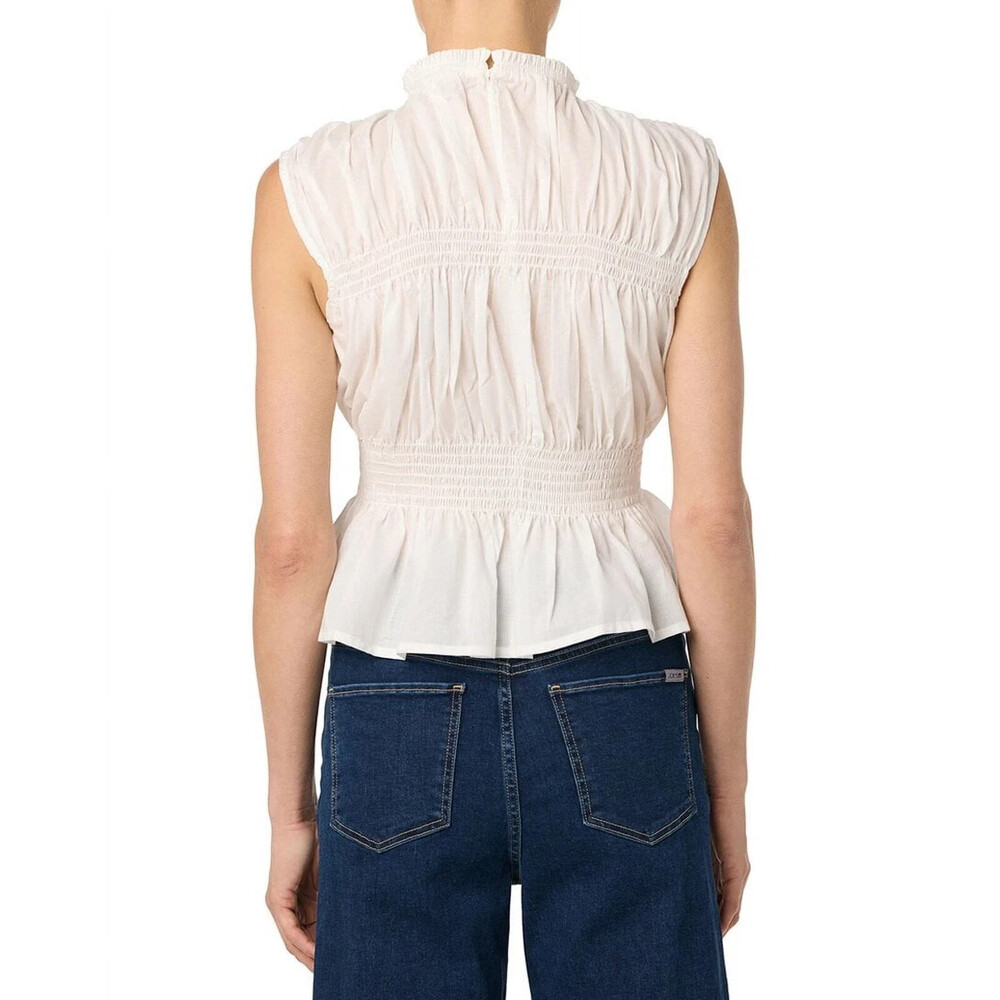 JOE'S JEANS VOILE PEPLUM WHITE SLEEVELESS TOP SIZE XL $178 - Picture 2 of 7
